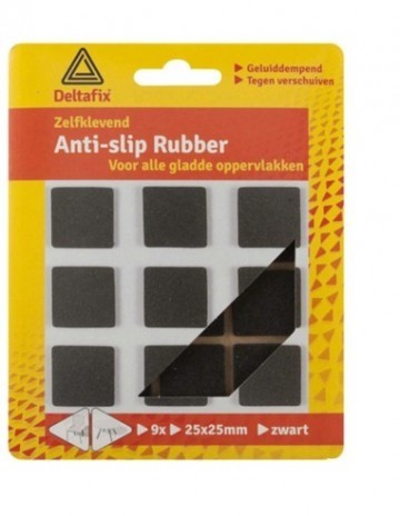360x1000x0deltafix zelfklevend anti slip rubber zwart 9 stuks 25x25mm