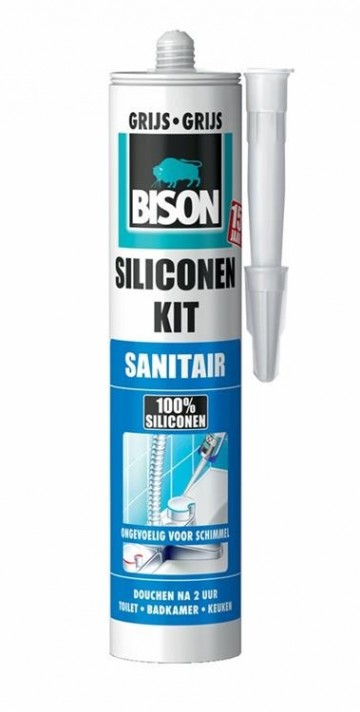 Bison grijze siliconenkit voor sanitair