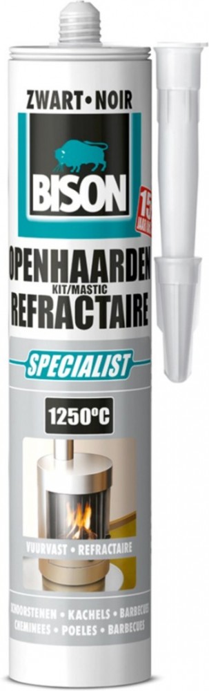 Bison openhaardenkit refractaire specialist antraciet