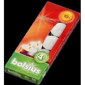 Bolsius waxinelichtjeshouder waxinelichtjes 4 uur 10 wit