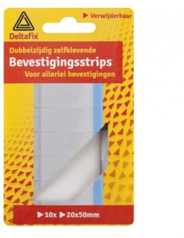 Deltafix dubbelzijdige bevestigingsstrips 10 stuks 20x50mm