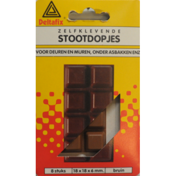 Deltafix stootdopjes bruin 8 stuks 18x18x6mmjpg