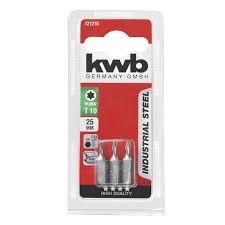 Kwb industrial steel schroefbits torx 10 25 mm 3 stuks