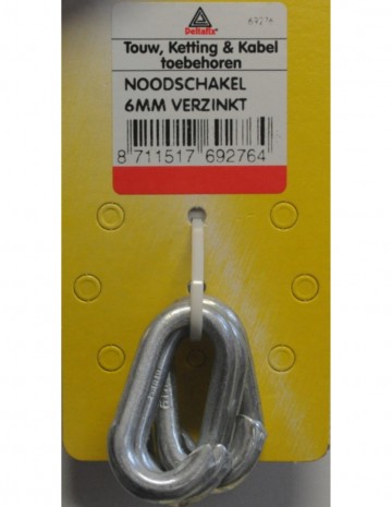 Noodschakel 6mm verzinkt 4 stuks