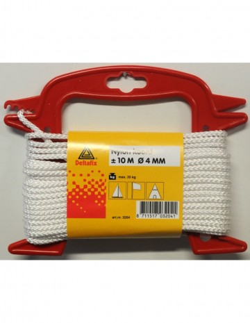 Nylon haspel 10 meter x 4mm wit
