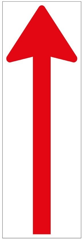 Vloersticker pijl rood wit 300x100mm gelamineerd anti slip