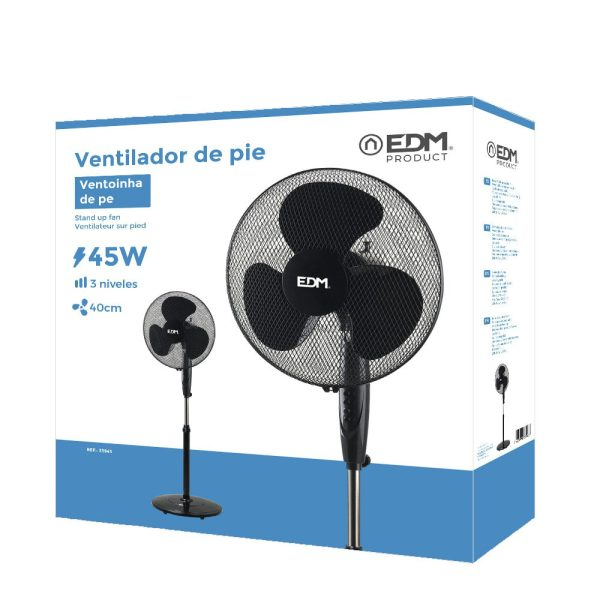 Statiefventilator 40cm zwart 45W
